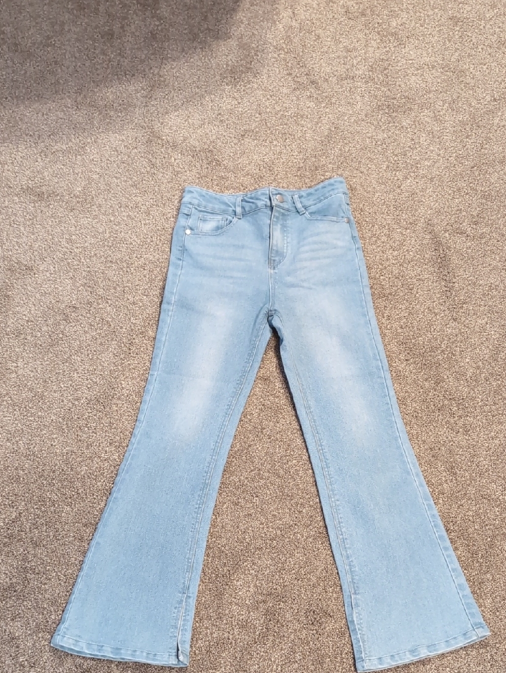 Derek Heart Light Blue Flared Wide-Leg Jeans